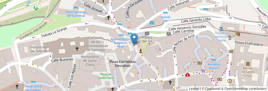 Mapa de ubicacion de Posada Cristo de la Luz en Spain, Castile-La Mancha, Toledo, Toledo, Toledo.