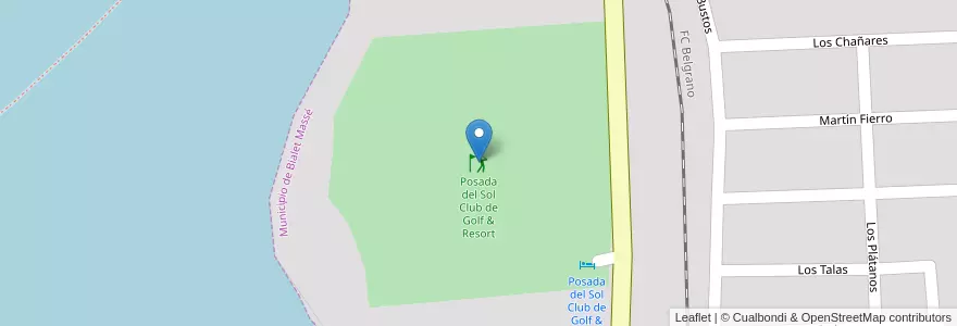 Mapa de ubicacion de Posada del Sol Club de Golf & Resort en الأرجنتين, Córdoba, Departamento Punilla, Pedanía San Roque, Bialet Massé.