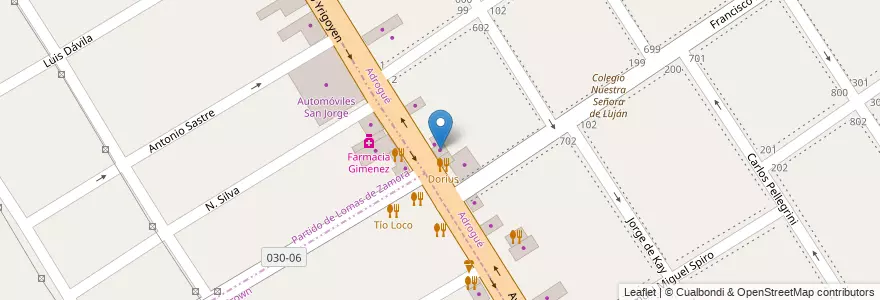 Mapa de ubicacion de Positi Vost en Arjantin, Buenos Aires, Partido De Almirante Brown, Adrogué.
