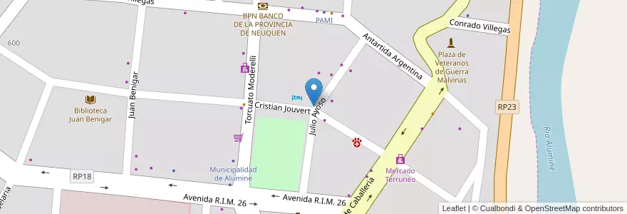 Mapa de ubicacion de Posta del Rey en الأرجنتين, تشيلي, نيوكوين, Departamento Aluminé, Límite Municipio De Aluminé, Aluminé.