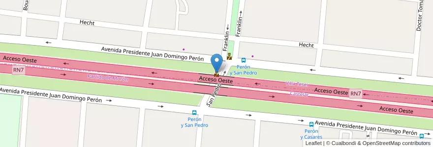 Mapa de ubicacion de Posta Policial San Pedro en Аргентина, Буэнос-Айрес, Partido De Hurlingham, Partido De Morón.