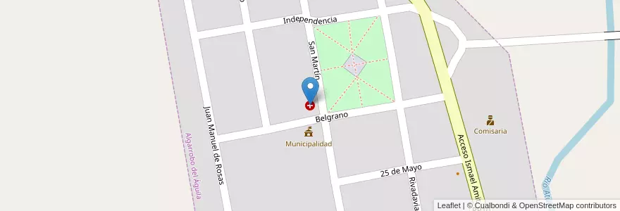 Mapa de ubicacion de Posta Sanitaria en Arjantin, La Pampa, Departamento Chical Co, Comisión De Fomento De Algarrobo Del Águila, Algarrobo Del Águila.