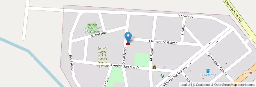 Mapa de ubicacion de Posta Sanitaria en Argentina, La Pampa, Departamento Limay Mahuida, Comisión De Fomento De La Reforma, La Reforma.