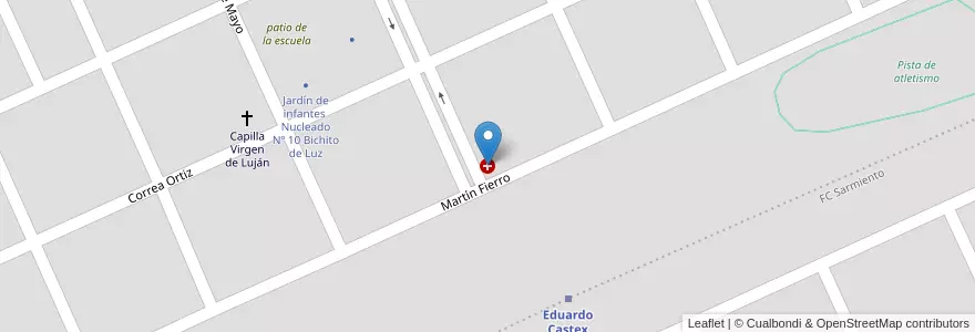 Mapa de ubicacion de Posta Sanitaria Barrio Norte en アルゼンチン, ラ・パンパ州, Departamento Conhelo, Municipio De Eduardo Castex, Eduardo Castex.