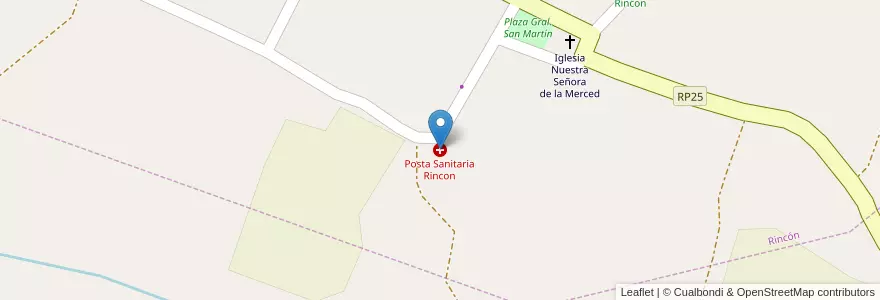 Mapa de ubicacion de Posta Sanitaria Rincon en アルゼンチン, カタマルカ州, Departamento Pomán, Municipio De Saujil, Rincón.