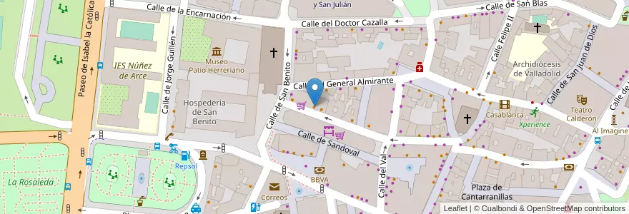 Mapa de ubicacion de Postal en اسپانیا, Castilla Y León, Valladolid, Valladolid.