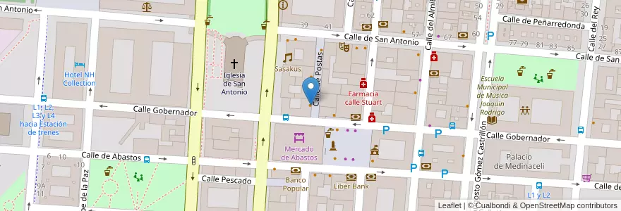 Mapa de ubicacion de Postas 18 en 西班牙, Comunidad De Madrid, Comunidad De Madrid, Las Vegas, Aranjuez.