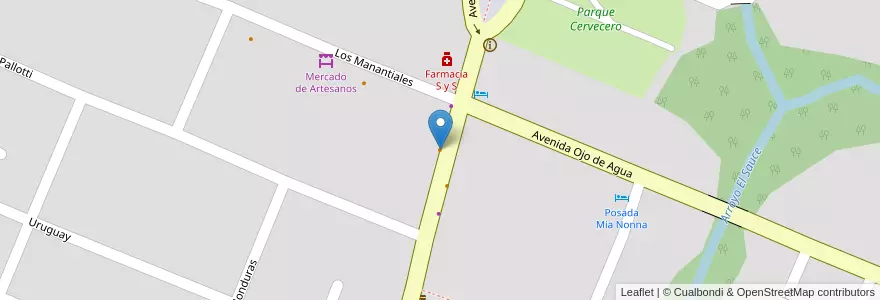 Mapa de ubicacion de Potrerillo en アルゼンチン, コルドバ州, Departamento Calamuchita, Pedanía Los Reartes, Municipio De Villa General Belgrano, Villa General Belgrano.