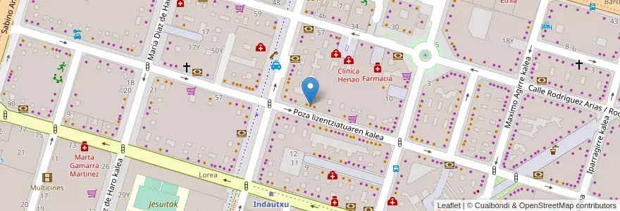 Mapa de ubicacion de Poza 42 en 西班牙, 巴斯克, 比斯开, Bilboaldea, 毕尔巴鄂.