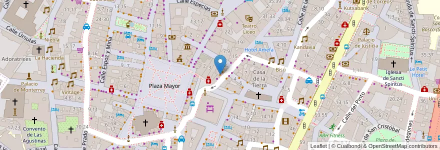 Mapa de ubicacion de Pozo Amarillo casa de comidas en スペイン, カスティーリャ・イ・レオン州, サラマンカ, Campo De Salamanca, サラマンカ.