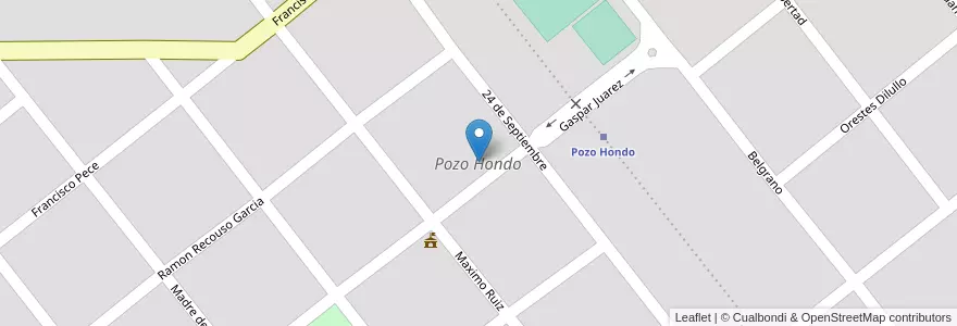 Mapa de ubicacion de Pozo Hondo en Arjantin, Santiago Del Estero, Departamento Jiménez.