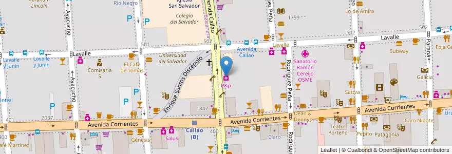 Mapa de ubicacion de P&p, San Nicolas en アルゼンチン, Ciudad Autónoma De Buenos Aires, ブエノスアイレス.