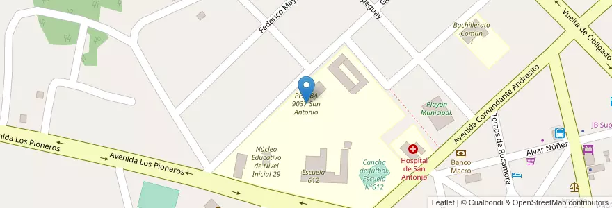 Mapa de ubicacion de PPAEBA 9037 San Antonio en 아르헨티나, Misiones, Departamento General Manuel Belgrano, Municipio De San Antonio.