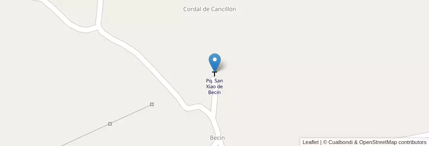 Mapa de ubicacion de Pq. San Xiao de Becin en 스페인, Galicia / Galiza, Lugo, Terra Chá, Guitiriz.