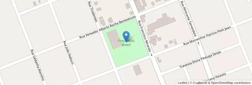 Mapa de ubicacion de Praça Assis Brasil en ブラジル, 南部地域, リオグランデ・ド・スル, Região Geográfica Intermediária De Uruguaiana, Região Geográfica Imediata De São Borja, São Borja.