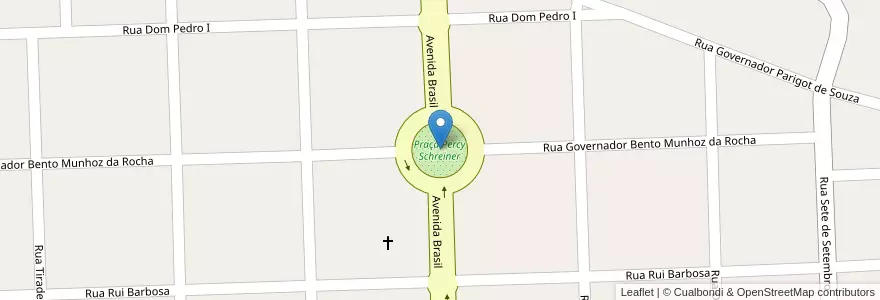 Mapa de ubicacion de Praça Percy Schreiner en Brezilya, Güney Bölgesi, Paraná, Região Geográfica Intermediária De Cascavel, Microrregião De Francisco Beltrão, Santo Antônio Do Sudoeste.