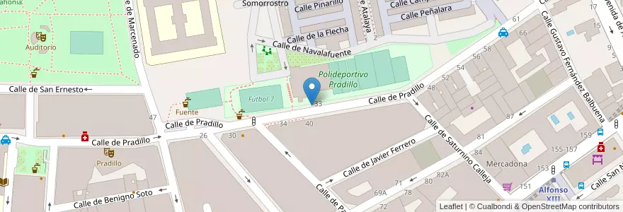 Mapa de ubicacion de PRADILLO, CALLE, DE,33 en إسبانيا, منطقة مدريد, منطقة مدريد, Área Metropolitana De Madrid Y Corredor Del Henares, مدريد.