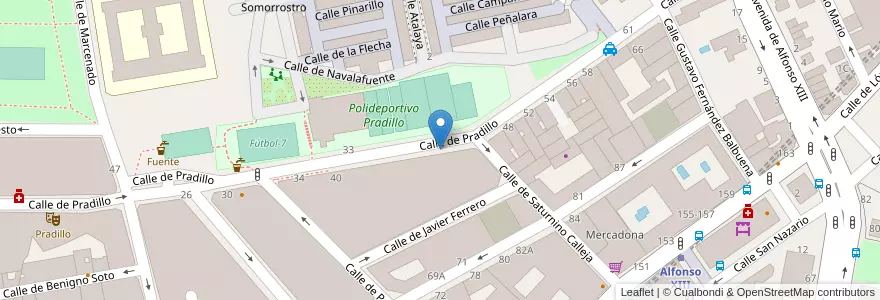 Mapa de ubicacion de PRADILLO, CALLE, DE,44 en Spagna, Comunidad De Madrid, Comunidad De Madrid, Área Metropolitana De Madrid Y Corredor Del Henares, Madrid.