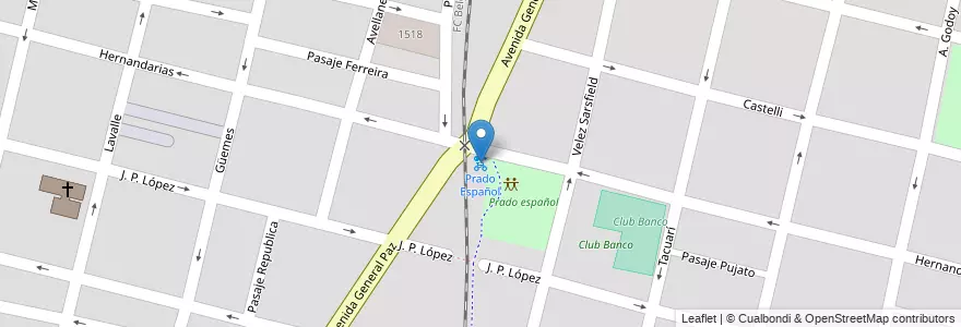 Mapa de ubicacion de Prado Español en Argentina, Santa Fe, Departamento La Capital, Santa Fe Capital, Santa Fe.