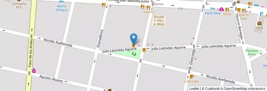 Mapa de ubicacion de Praga en Arjantin, Şili, Mendoza, Departamento Capital, Ciudad De Mendoza, Sección 5ª Residencial Sur.