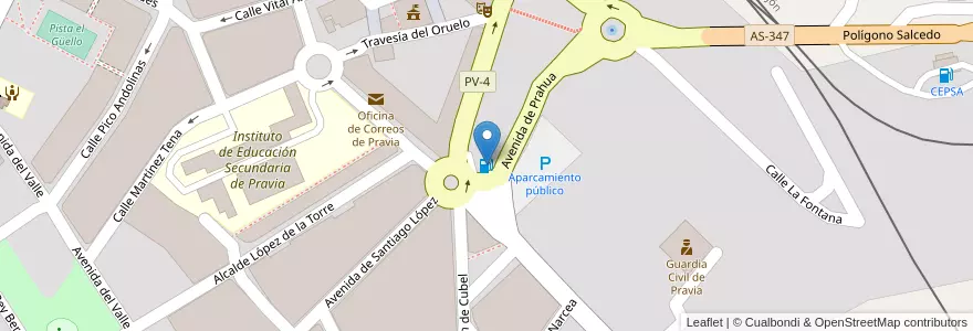 Mapa de ubicacion de PRAVIA en اسپانیا, آستوریاس, آستوریاس, Pravia.