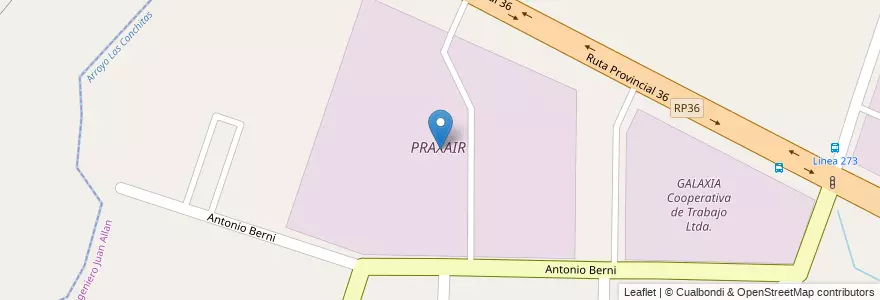 Mapa de ubicacion de PRAXAIR en آرژانتین, استان بوئنوس آیرس, Partido De Florencio Varela, Ingeniero Juan Allan.