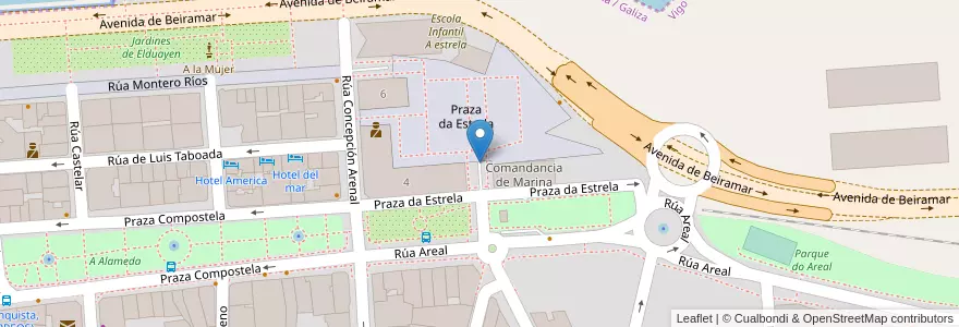 Mapa de ubicacion de Praza da Estrela en Испания, Vigo.