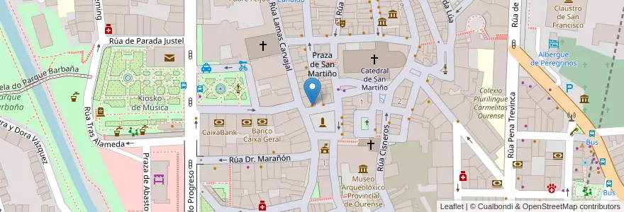 Mapa de ubicacion de Praza Maior en Espagne, Galice, Ourense, Ourense, Ourense.
