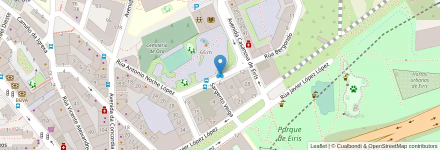 Mapa de ubicacion de Praza Pablo Iglesias en Espanha, Galiza, A Corunha, A Coruña, A Corunha.