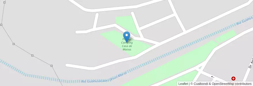 Mapa de ubicacion de Predio-Camping Casa de Matias en Arjantin, Córdoba, Departamento Colón, Pedanía Cañas.