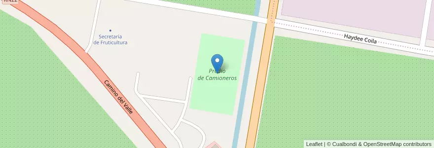 Mapa de ubicacion de Predio de Camioneros en Argentina, Chile, Río Negro Province, Municipio De Allen, Departamento General Roca.