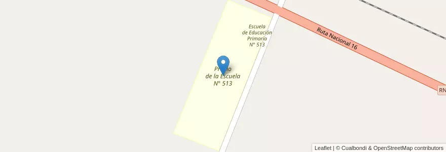 Mapa de ubicacion de Predio de la Escuela N° 513 en Arjantin, Chaco, Departamento Independencia, Municipio De Avia Terai.