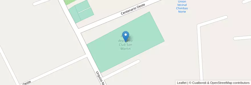 Mapa de ubicacion de Predio deportivo Club San Martin en الأرجنتين, سان خوان, تشيلي, Chimbas.