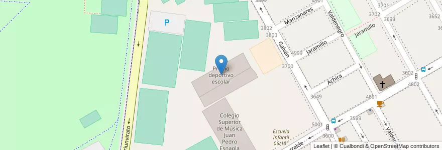 Mapa de ubicacion de Predio deportivo escolar, Saavedra en Argentinien, Ciudad Autónoma De Buenos Aires, Comuna 12, Buenos Aires.