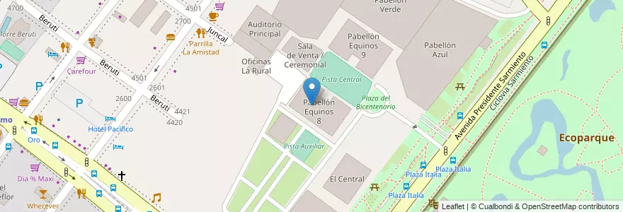 Mapa de ubicacion de Predio Ferial de Buenos Aires, Palermo en 아르헨티나, Ciudad Autónoma De Buenos Aires, 부에노스아이레스, Comuna 14.