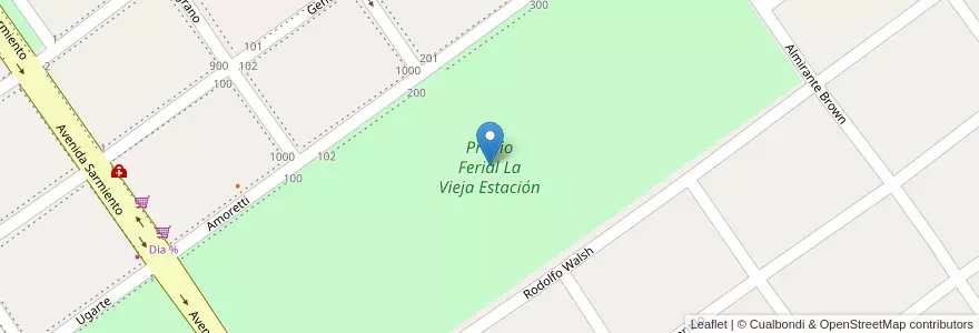 Mapa de ubicacion de Predio Ferial La Vieja Estación en آرژانتین, استان بوئنوس آیرس, Partido De San Vicente.