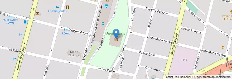Mapa de ubicacion de Predio Ferial Municipal en الأرجنتين, سانتا في, إدارة العاصمة, سانتا في العاصمة, سانتا في.