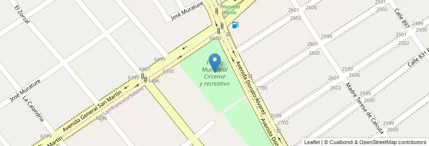 Mapa de ubicacion de Predio Municipal Circense y recreatio en Argentinië, Buenos Aires, Partido De Almirante Brown, San Francisco Solano.