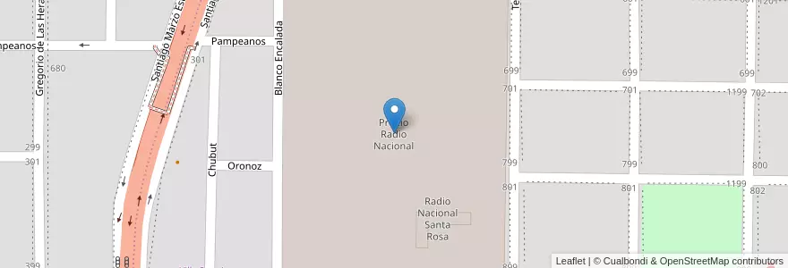 Mapa de ubicacion de Predio Radio Nacional en Arjantin, La Pampa, Municipio De Santa Rosa, Departamento Capital, Santa Rosa.