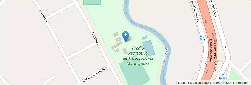 Mapa de ubicacion de Predio Recreativo de Trabajadores Municipales en Arjantin, Buenos Aires, Partido De La Matanza.