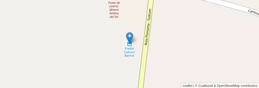 Mapa de ubicacion de Predio Tudcum Barrick en Argentinië, San Juan, Chili, Iglesia.