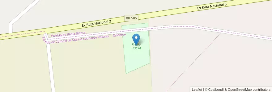 Mapa de ubicacion de Predio UOCRA en アルゼンチン, ブエノスアイレス州, Partido De Coronel De Marina Leonardo Rosales.