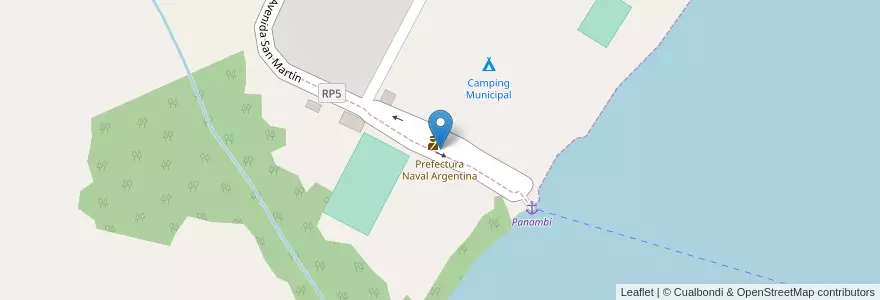Mapa de ubicacion de Prefectura Naval Argentina en アルゼンチン, ミシオネス州, Departamento Oberá, Municipio De Panambí, Porto Vera Cruz.