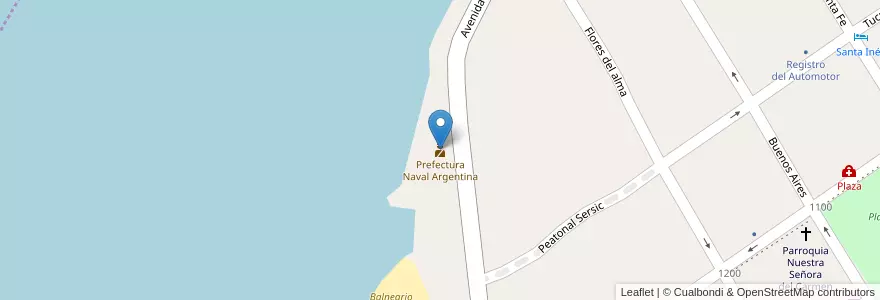 Mapa de ubicacion de Prefectura Naval Argentina en الأرجنتين, Corrientes, Departamento Bella Vista, Municipio De Bella Vista.