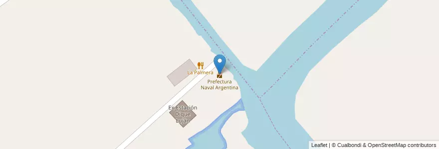 Mapa de ubicacion de Prefectura Naval Argentina en 아르헨티나, 부에노스아이레스주, Partido De Tigre, Dique Luján.