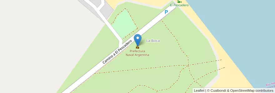 Mapa de ubicacion de Prefectura Naval Argentina en 아르헨티나, 리오네그로주, Departamento Adolfo Alsina, Viedma.