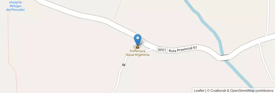 Mapa de ubicacion de Prefectura Naval Argentina en アルゼンチン, チリ, ネウケン州, Departamento Huiliches.