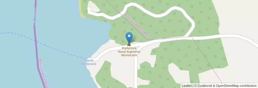 Mapa de ubicacion de Prefectura Naval Argentina Montecarlo en Misiones, Departamento Montecarlo, Municipio De Montecarlo.