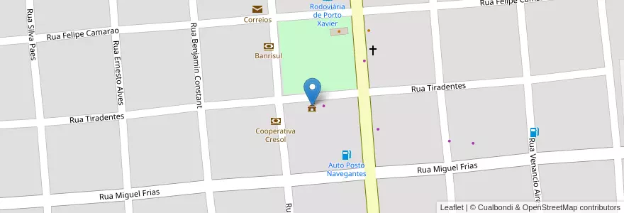 Mapa de ubicacion de Prefeitura Municipal de Porto Xavier en 브라질, 남부지방, 히우그란지두술, Região Geográfica Intermediária De Ijui, Região Geográfica Imediata De Cerro Largo, Porto Xavier.