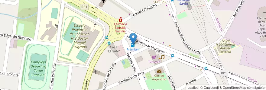 Mapa de ubicacion de Premium en 阿根廷, Jujuy, Departamento Palpalá, Municipio De Palpalá.